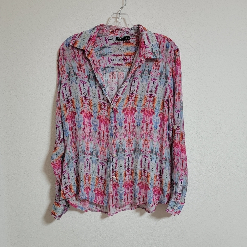 🤍 APNY Colorful Button Front Blouse